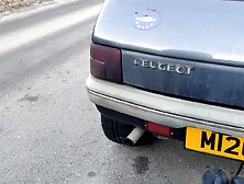 T-Girl gilf beginning and driving an ancient peugeot 205 diesel sfw NOT PORN