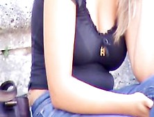 Big tits caught on camera