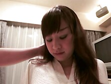 A cheating Japanese wife sneaks off to a hotel room with her big cock lover