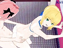 Saber and Astolfo have intense sex in the shower room. - Fate/Grand Order Anime