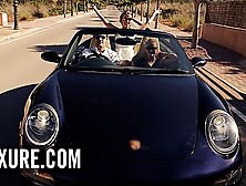 Threesome with a blonde and a strawberry blonde in a villa