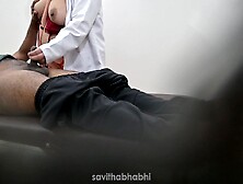 Lady Doctor Checking Patient In Hospital