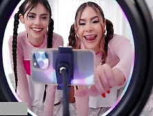 Fake Twins Share A Hot Stepdads Bed - Pov