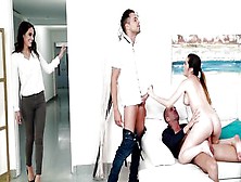 Foursome sex party with mother,  daughter and two lucky studs