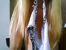 Blonde Girl In Webcam