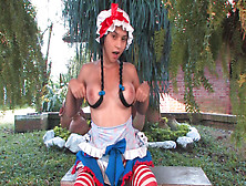 Pigtailed babe Isabella Martinez is poking her pussy