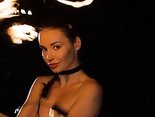 Czech MILF beauty playing with fire