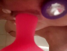 Squirting Explosion - she Play with a Toy inside the