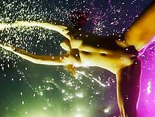 Bombastic big tits nude teen Alyssa Arce reveals her pussy under the water