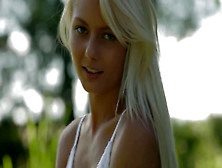 blondie beauty from Sweden touching clit