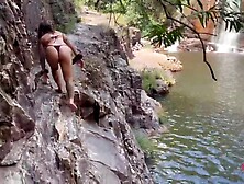 I drilled the nasty little floozy at the waterfall.