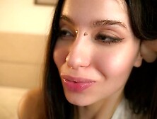 teen with longue tongue spits and licks