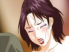 Lustful hentai MILF gives a sloppy blowjob and rides balls deep