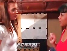 Teen blowbang and great cum swallow