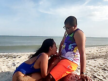 Latina Fucks Her Stepbrother On The Beach