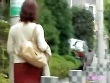 Hot Asian milf unexpectedly skirt sharked in public