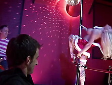 Strip club celebrates by having Christmas themed anal group sex with the blonde and brunette milfs