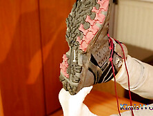 Dirty White Socks & Hiking Shoes - Slow Sneaker Removal, Sock Tease & Foot Play