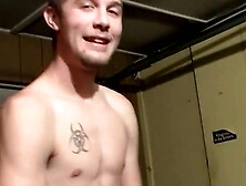 Amateur Cowboys Ty And Lee Wanking Their Cocks In The Garage