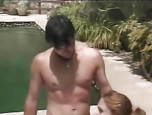 Sexy blonde with big juicy tits gets fucked in the ass and a creampie outdoors