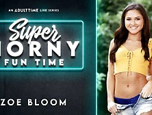 Small-tit hottie Zoe Bloom stimulates her accurate wet pussy on the bed