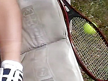 Classy Brunette Elizabeth Lawrence Fucks Near A Tennis Court