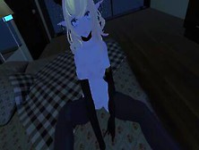 Slim and hot blonde demon chick with horns fucked POV