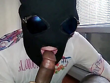 Cheating Dyke In A Ski Mask Gives A Wild Blowjob