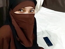 Attractive horny Muslim sister got banged by her step brother after lifting her hijab in bed