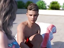 AWAM #18 Had a nice massage at the swimming pool topless