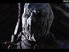 Blonde belly stabbed