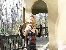 Outdoor Femdom Whip Punishment