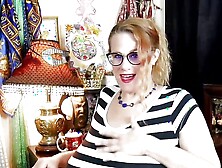 Teasing my neighbour with my massive tits