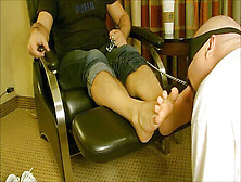 Human Footrest Feet Slave,  Feet Slave,  Straight Crush Feet