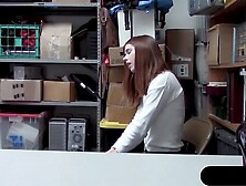 Busty Irish teen thief punish fucked on CCTV by a cop