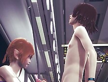 Uncensored Hentai - Sexy Elf jerk off in a train and cum at her face