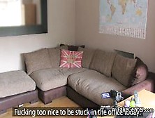 Hungarian babe sucking cock on casting