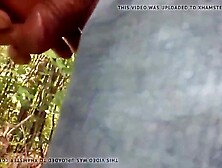 Penis flash in front granny and touching cock outdoor!