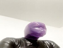 Latex Hood under Latex Breath Play Hood