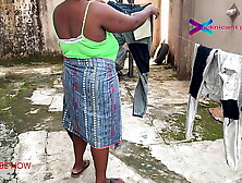 GATEMAN WATCHES HORNY CHEATING WIFEY AS SHE DRY HER MAN CLOTHES,  SHE LATER GOT SLAMMED. SUBCRIBE