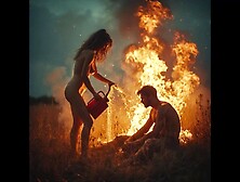 1st DOUSING by Gasoline