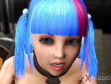 Cuffed teeny with monstrous melons gets pounded by sci-fi soldier in the prison