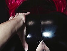 Redheaded Girl In Latex Licked To Orgasm - Video