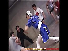 Chun-Li Cosplay Asian Babe Groped In Large Bukkake Sex Party