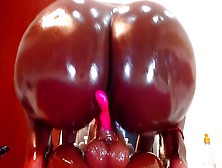 Oily Ass On A Big Dildo