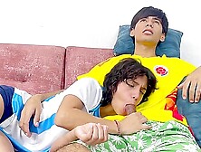 Handsome Lad Fucked His Sexy Slim Latina Step-sis While They Were Watching A Football Match On Tv