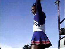 Black Vintage Cheerleader Teen Rides a Big Black Cock