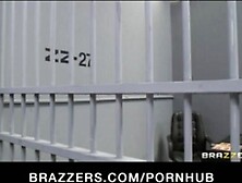 Big Tit Blonde prison guard tells inmate to fuck her wet pussy - Brazzers