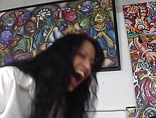 Busty brunette pornstar needs another guy to get hard to film her next scene