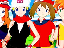 POKEMON TRAINERS ASIAN CARTOON SET OF #1 (Misty,  May,  Dawn,  Serena)